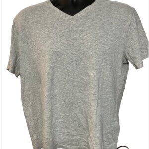 2 Banana Republic V neck Medium Short Sleeve Cotton Blend Tees Blue and Grey